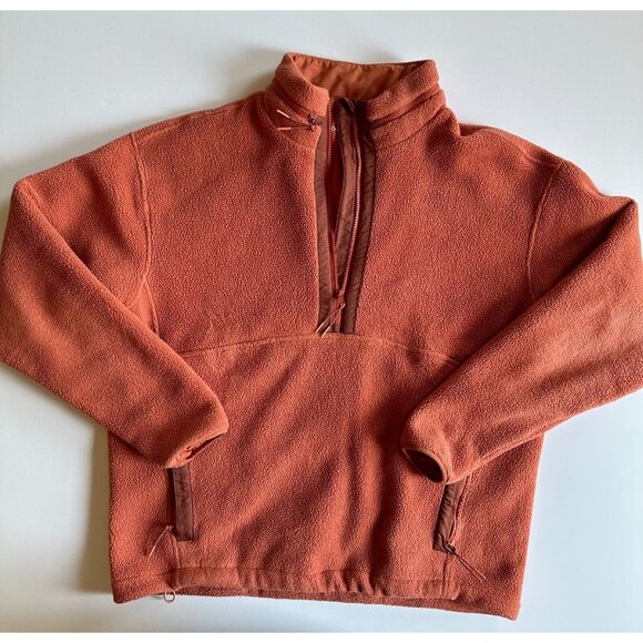 OUTDOOR VOICES Primo Fleece 1/2 Zip Pullover Jacket in Orange - Men's Large - Picture 2 of 6